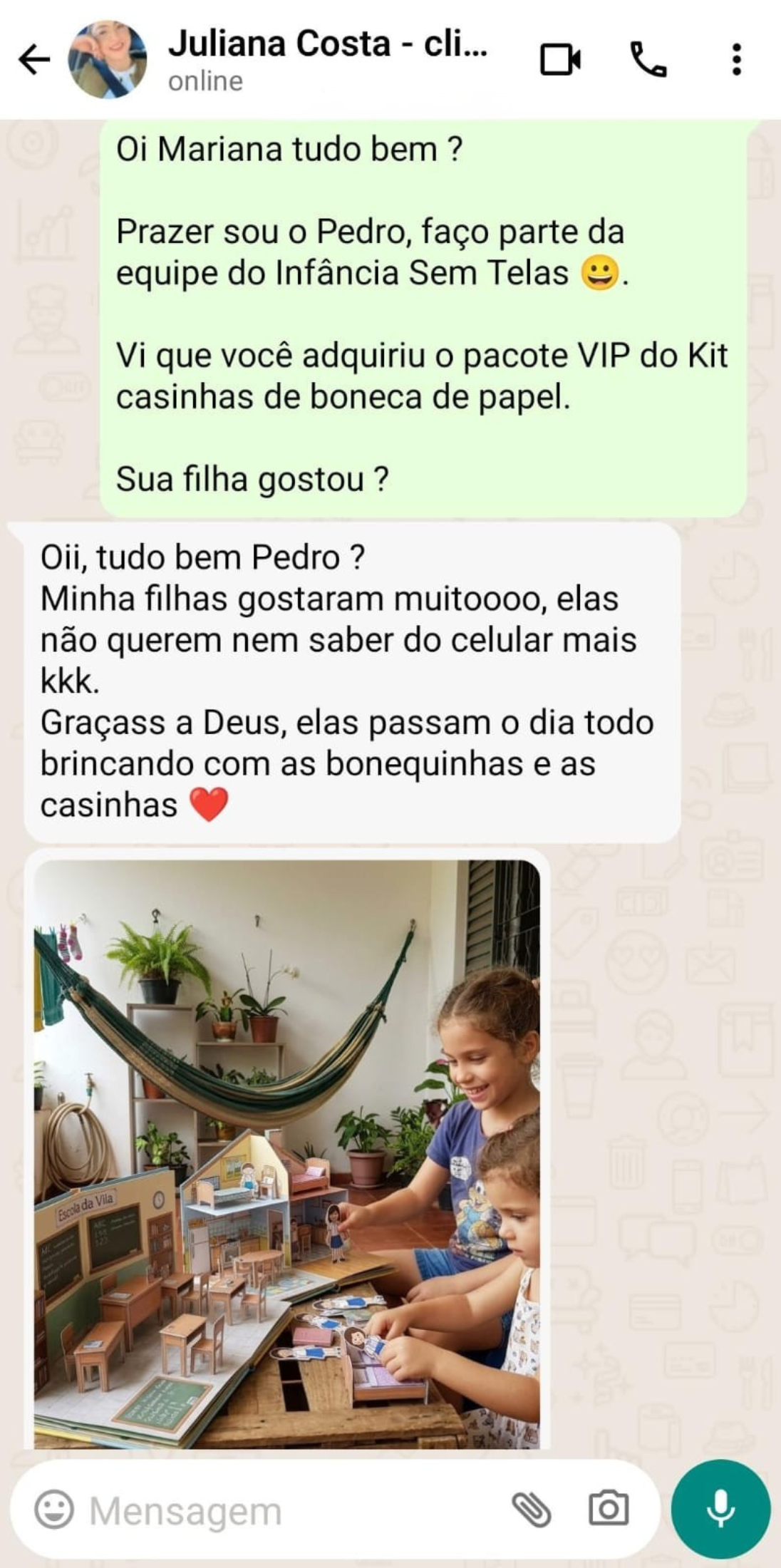 Depoimento WhatsApp 1